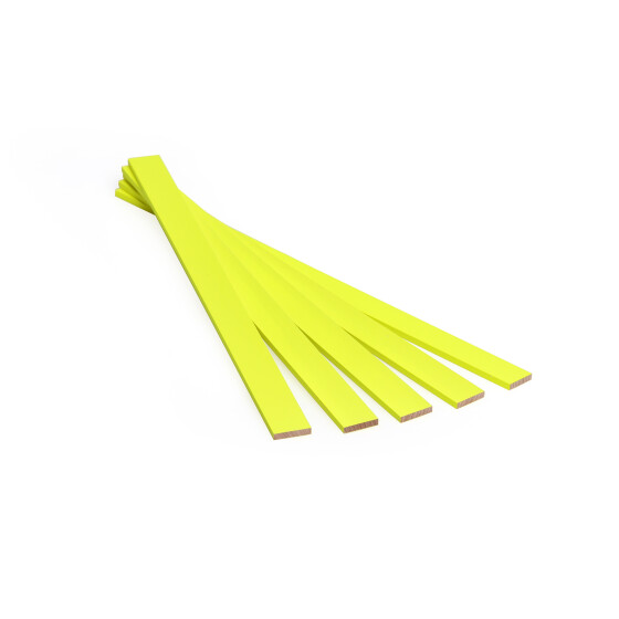 Lamellen aus Buche zum Basteln mit Kindern, neon gelb, 25 cm, 100 Stück